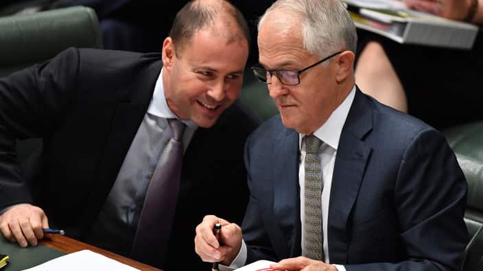 Energy Minister Josh Frydenberg and Prime Minister Malcolm Turnbull.