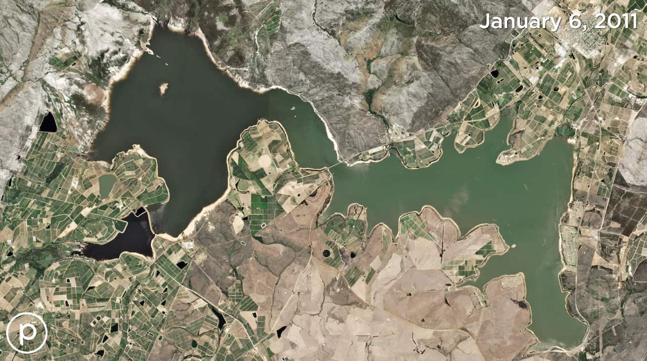 Cape Town's biggest reservoir on January 6, 2011.