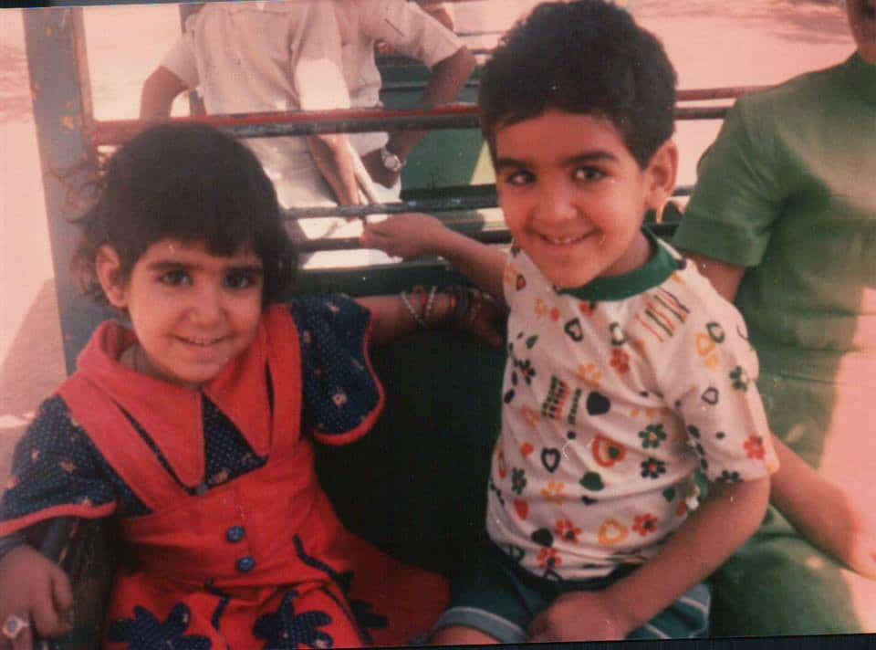 Badi Mahabat, right, as a child. 