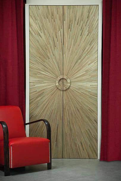Arthur Seigneur's straw marquetry decorate double doors.