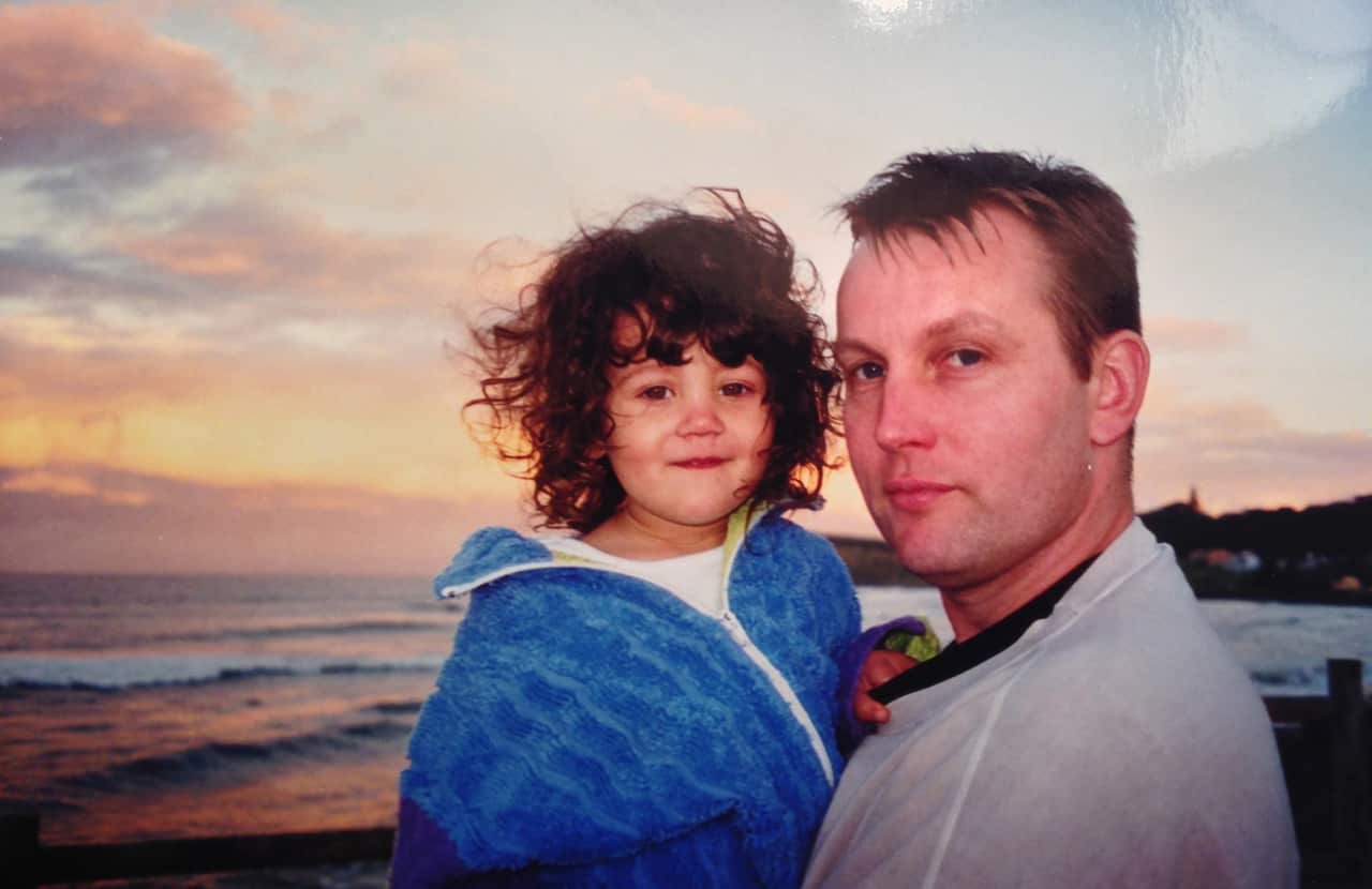 Odette with her British-born father. 