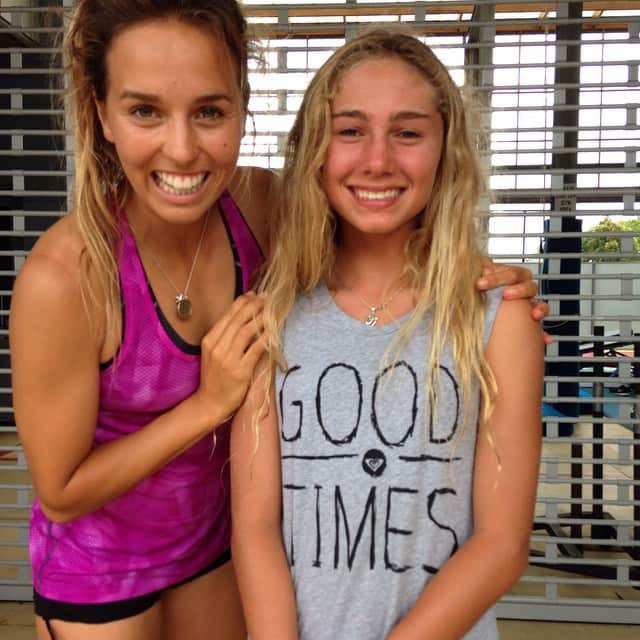 Summer Simon with Australian surfer Sally Fitzgerald.