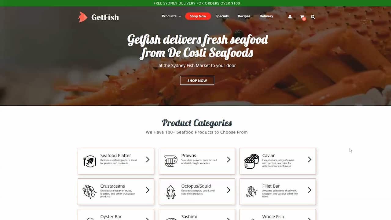 Customers can place orders online through the GetFish platform.
