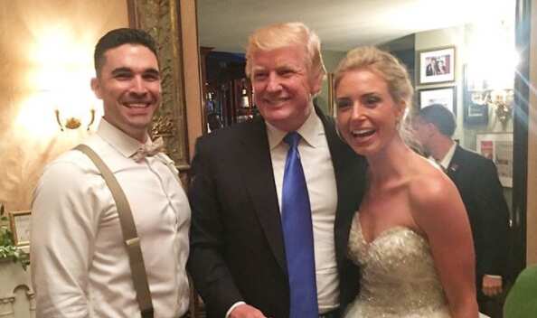 Trump poses with a shocked bride.