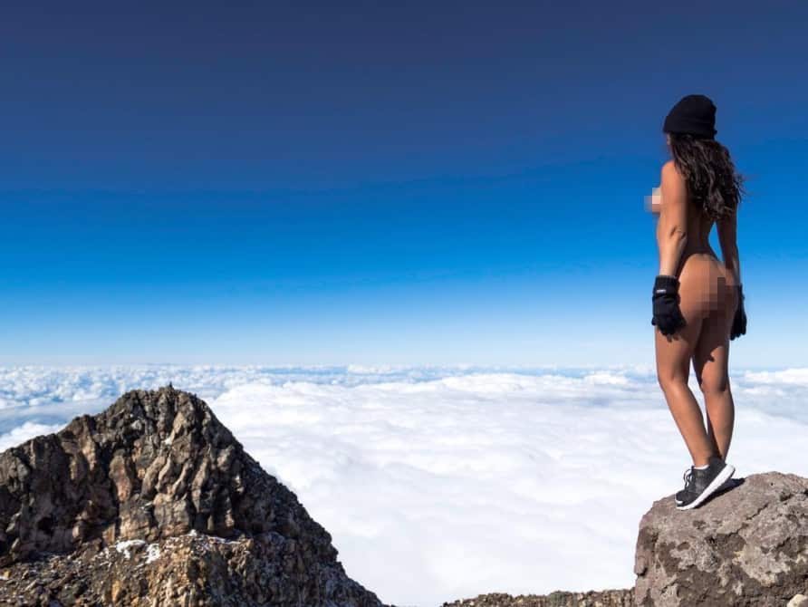Jaylen Cook's naked mountaintop photo has been upsetting to some locals.