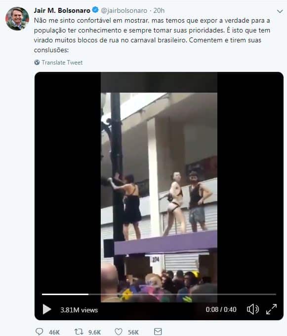 President Bolsonaro's tweet.