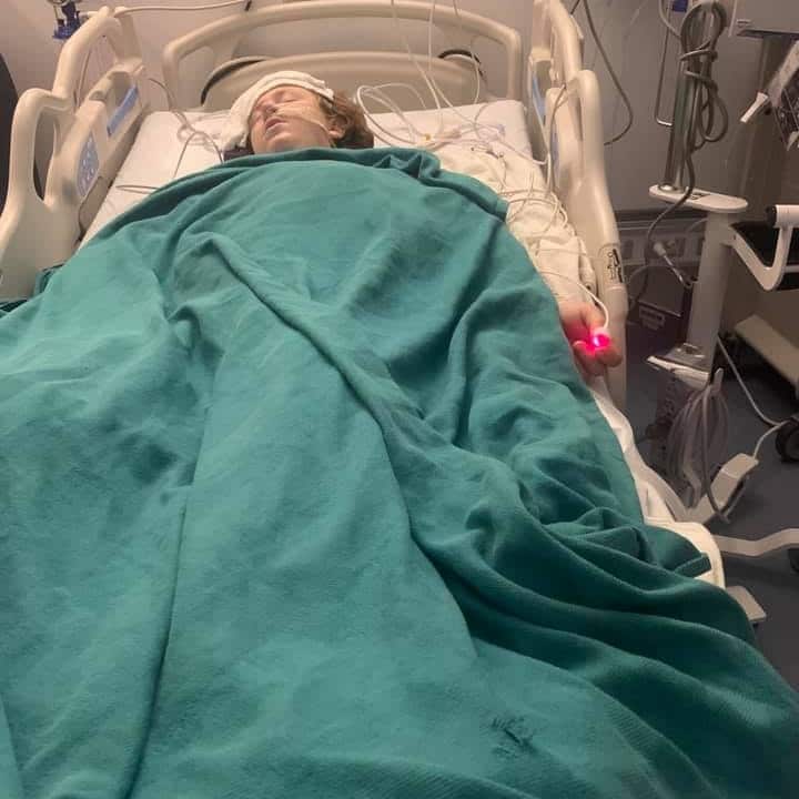 Linden Cameron suffered injuries to his shoulder, ankles, intestines, bladder and colon.