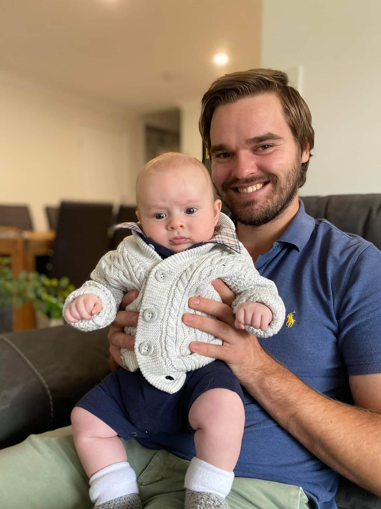 Lukas Orda with his son Theodore.