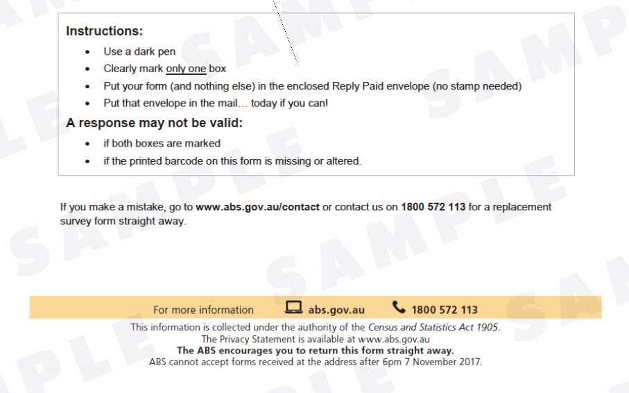 ABS marriage survey form