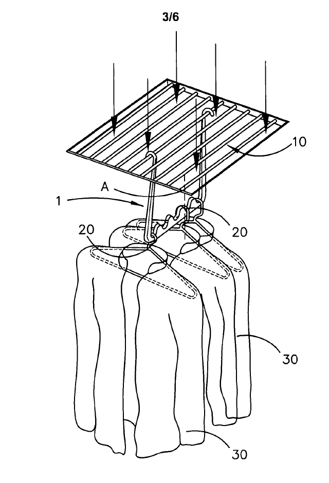 Clothes hanger, patent drawing