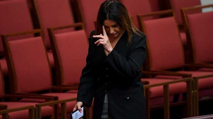 Senator Lambie broke into tears in the Senate as she explained the reason for her decision.