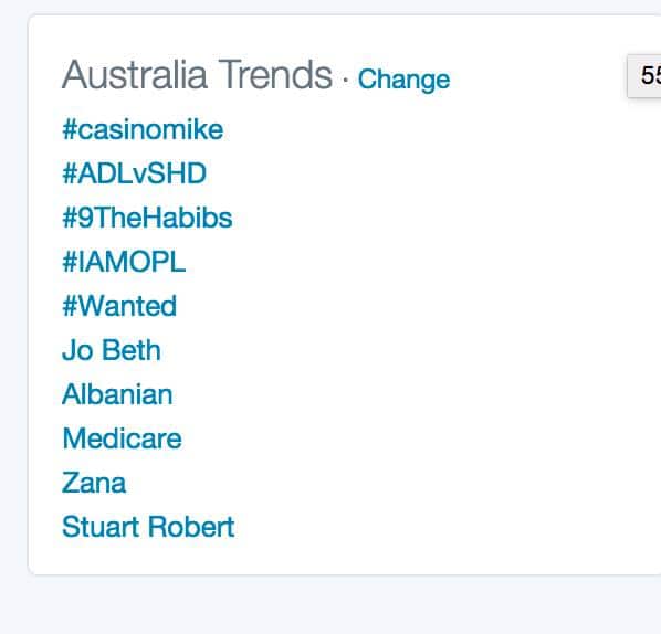 Twitter trends #casinomike