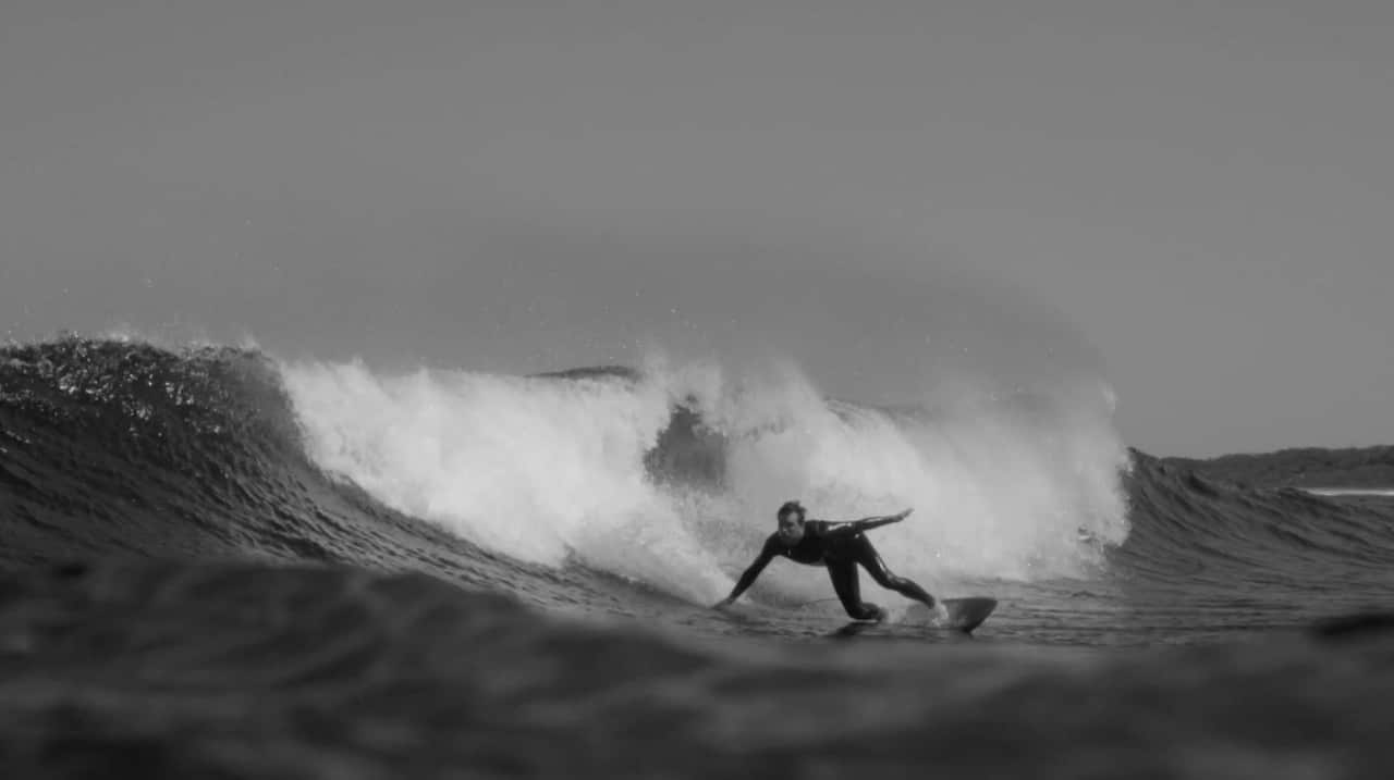 Hayden Cox riding one of his boards.