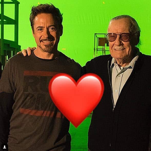 Robert Downey Jr (pictured left) and Stan Lee (pictured right).
