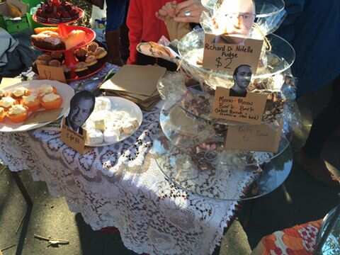 A cake-stall in Newtown selling Richard Di Nutella Fudge