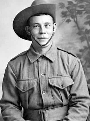 Billy Sing was a crack kangaroo shooter from north Queensland who had a Chinese father and English mother. He joined up aged 28 in 1914, despite the law barring non-Europeans. (Supplied)
