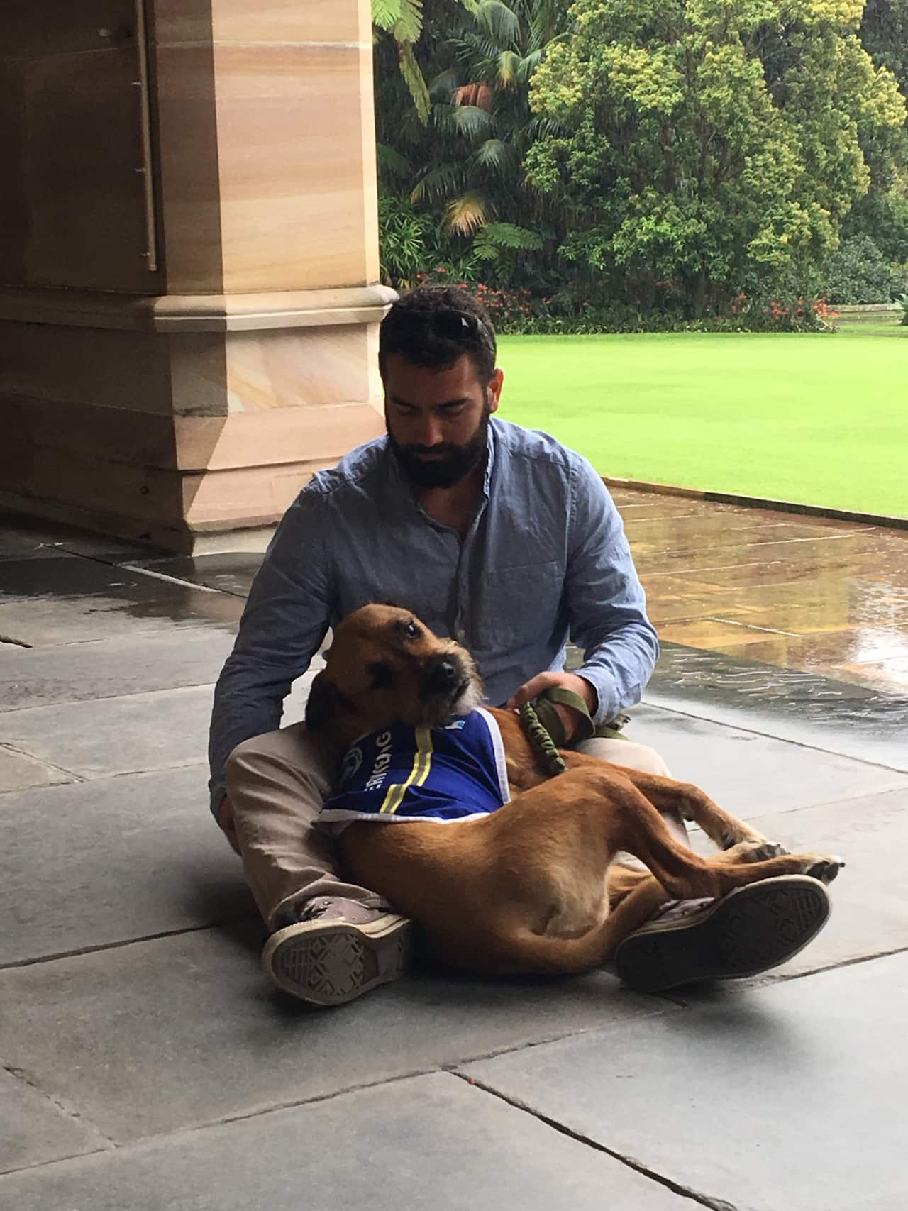 Ryan Geddes with his dog Yogi.