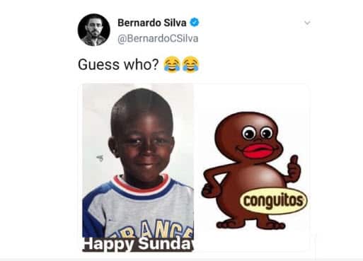 The tweet sent and subsequently deleted by Bernardo Silva