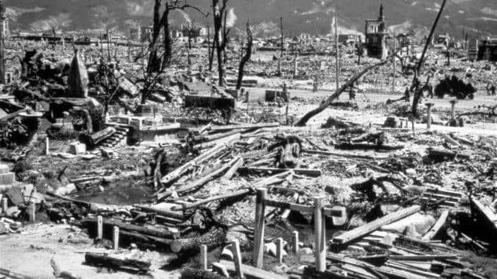 The aftermath of the explosion in Hiroshima.