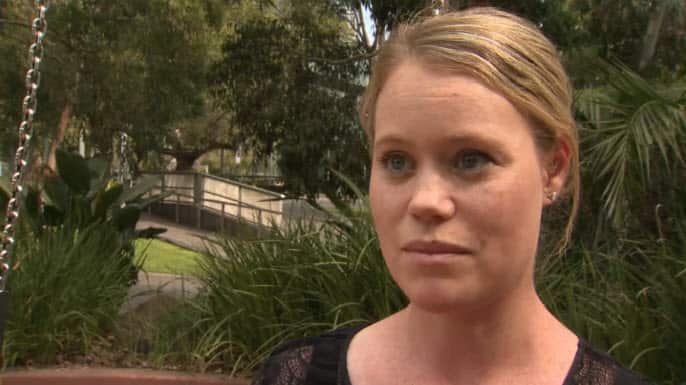 Melbourne mother-of-two Jenny Mangan vaccinates her children. 