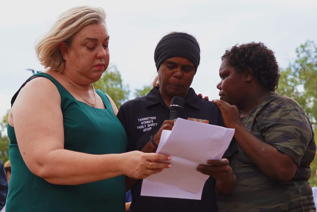 A friend of Ms Rubuntja, Shirleen Campbell, spoke to the mourners.