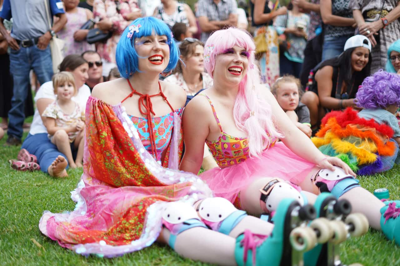 People from across the country have descended on the heart of the central desert for a weekend of glitter, dancing and drag.