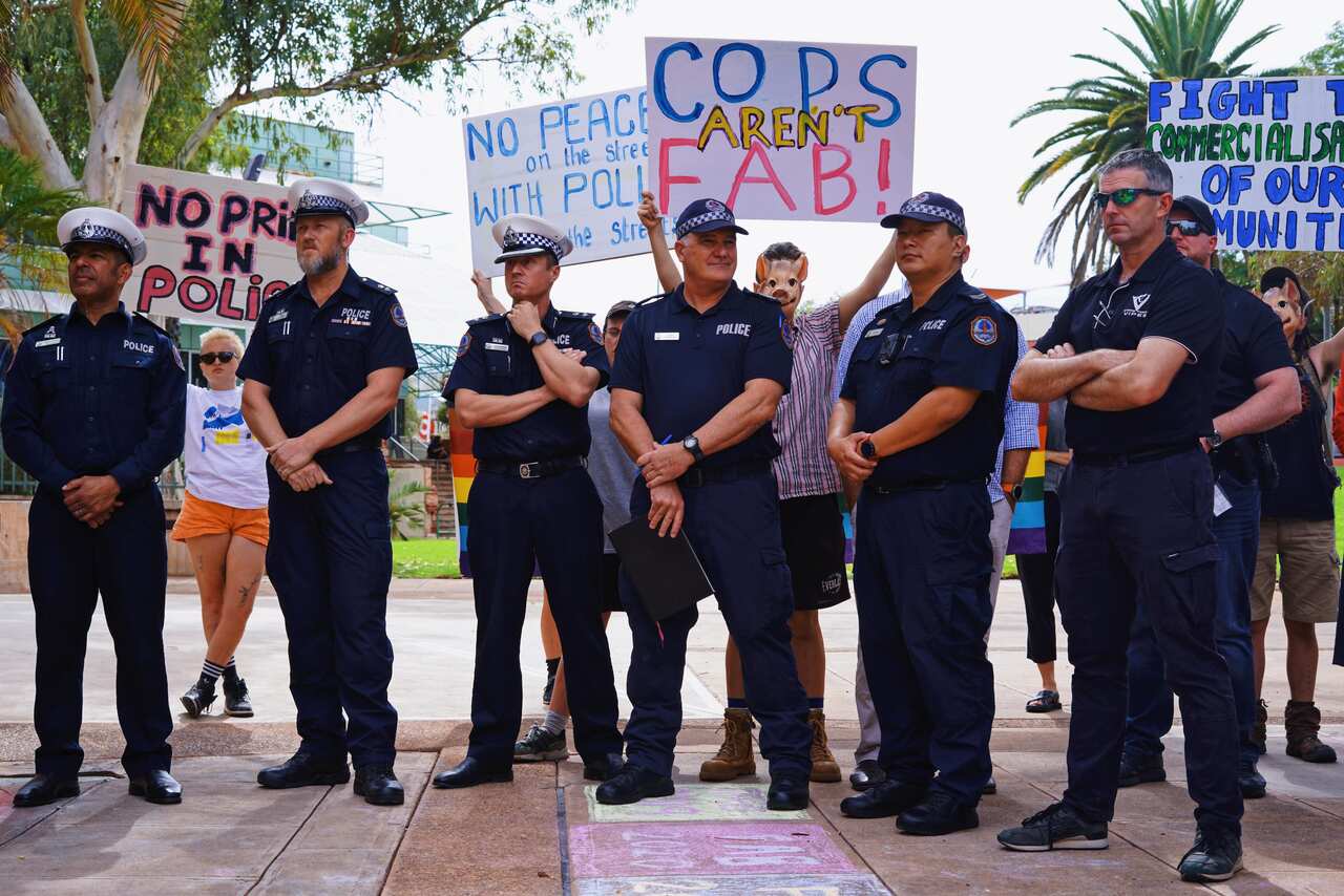 Another group raised concerns during the festivals opening event in which a rainbow flag was raised outside the Alice Springs police station. 