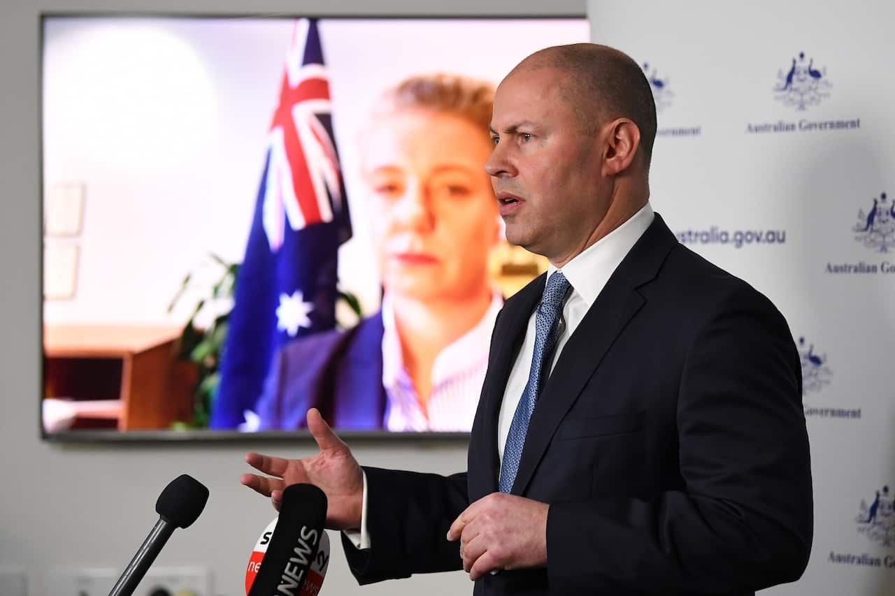 Treasurer Josh Frydenberg at his electoral office in Hawthorn East, Melbourne.