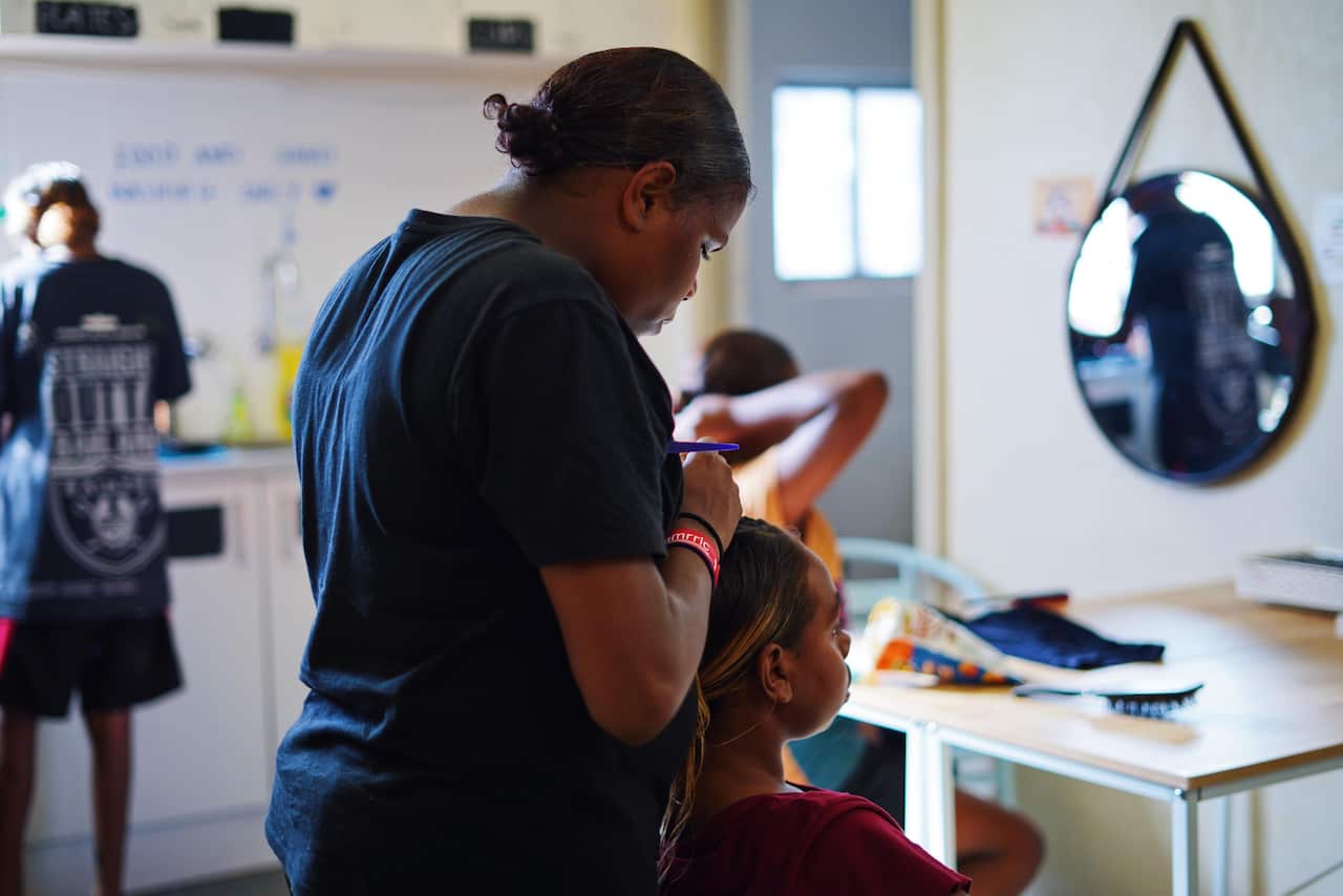 The salon also works with the school by giving the senior girls’ class basic hairdressing lessons.
