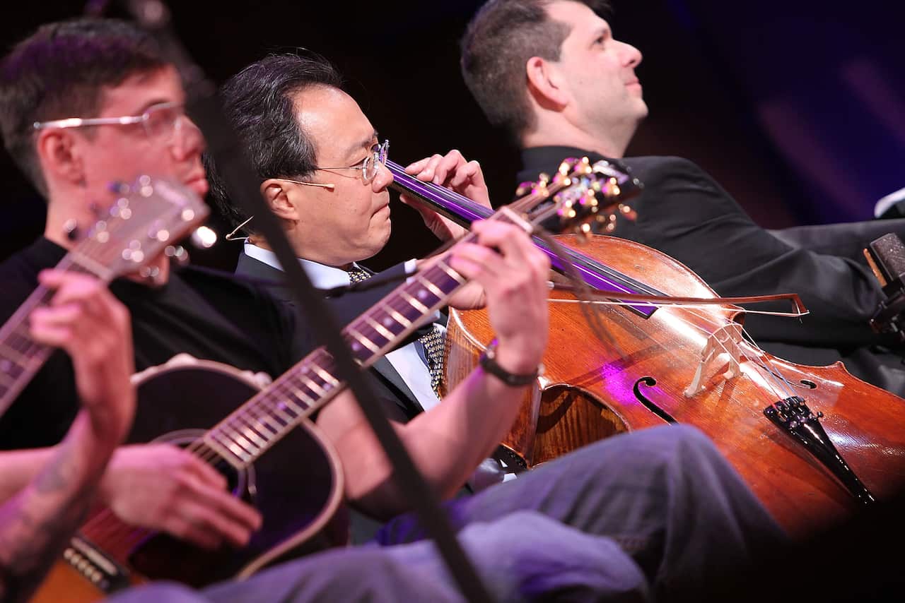 Acclaimed artist and arts educator Yo-Yo Ma (C) performs at the John F. Kennedy Center for the Performing Arts on April 8, 2013 in Washington, DC. (Paul Morigi/Getty)