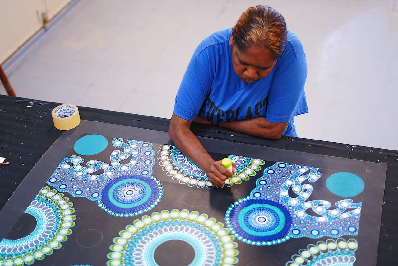 Ms Mulladad ‘Crossroads’ has been featured in this year’s Parrtjima light festival, detailing her struggle to find the right path when entering adulthood.