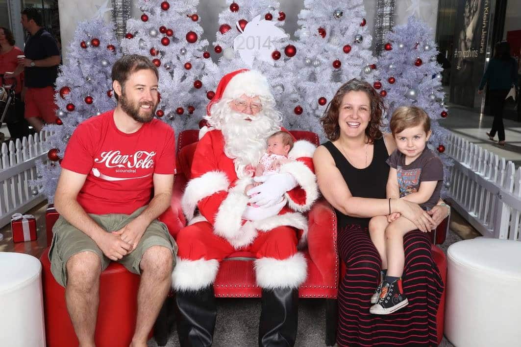 Kate Raferty and her husband and children, Christmas 2014.