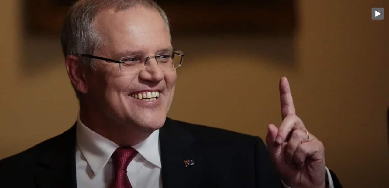 The screenshot that appears on Scott Morrison's old website that now plays 'Scotty doesn't know'.