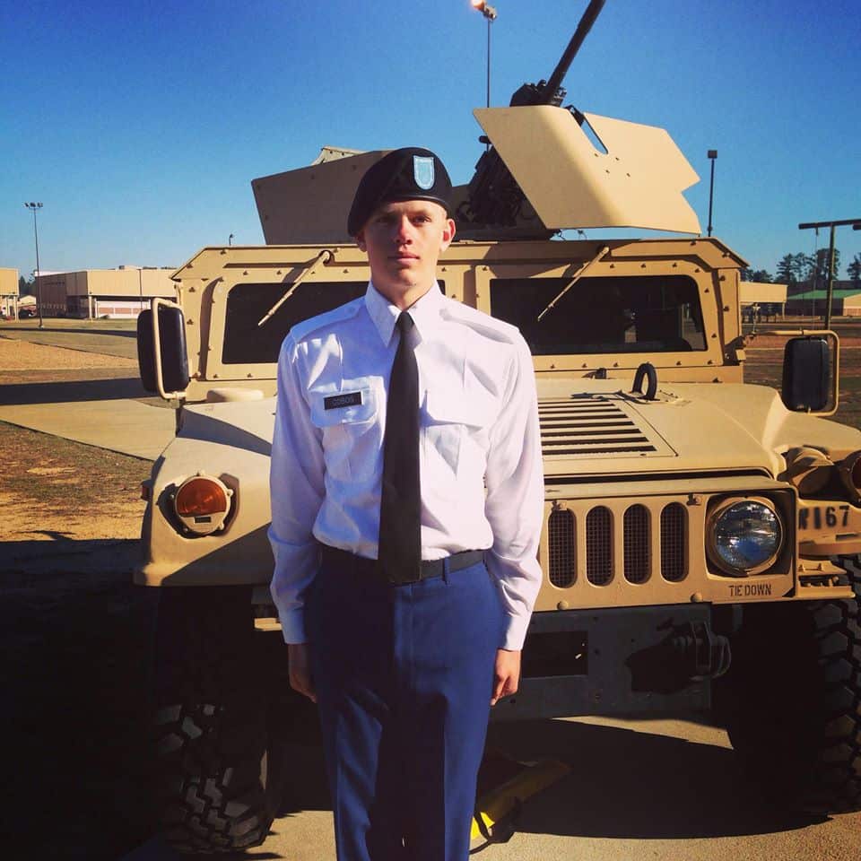 Matthew Cobos, a US Cavalry Scout, is beleived to be the man protecting the woman in the Las Vegas massacre photo.