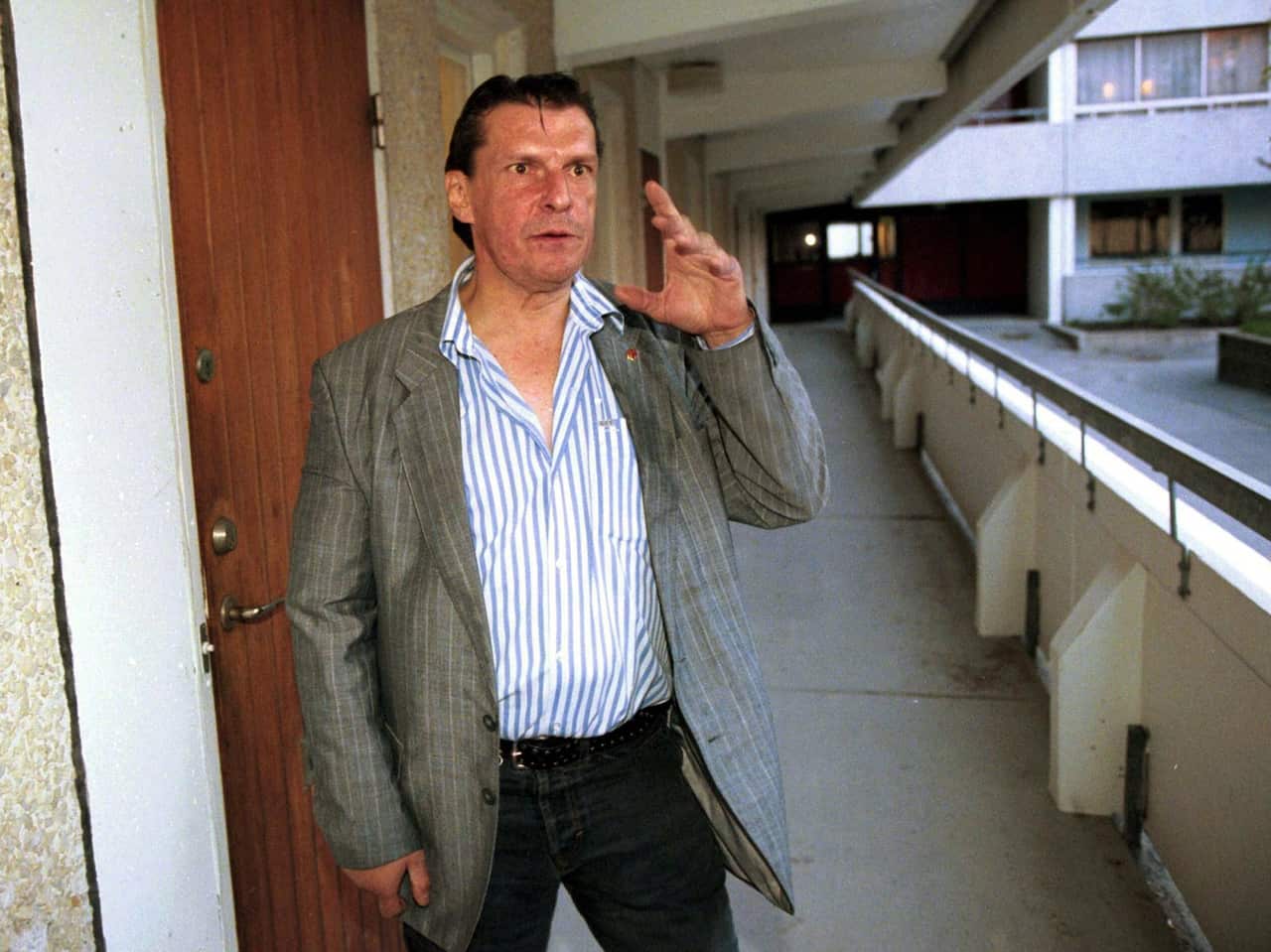 Christer Pettersson leaves his home in Sollentuna north of Stockholm Wedesday May 27, 1998.