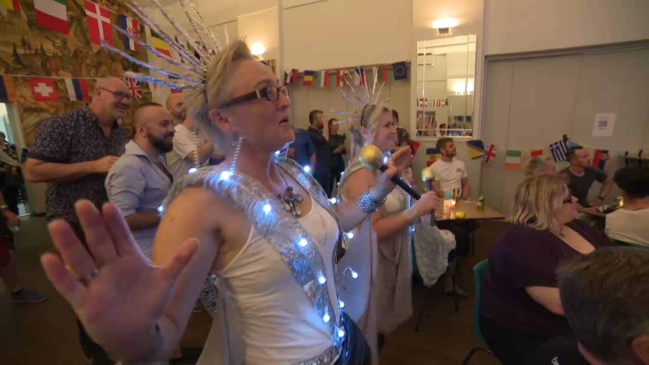 Eurovision fans dance to Kate Miller-Heidke's 'Zero Gravity' at a preview party in Sydney.