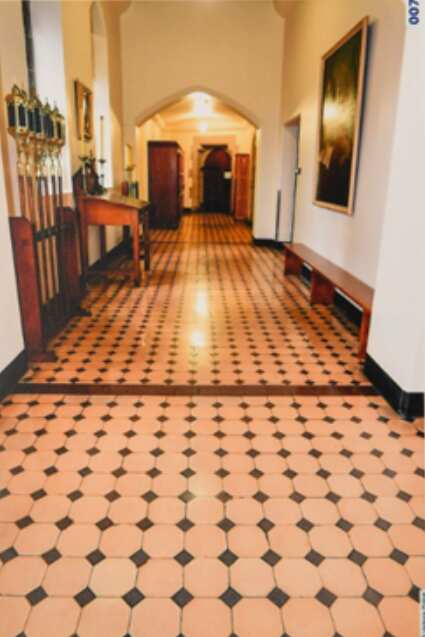 The hallway leading to the sacristy.