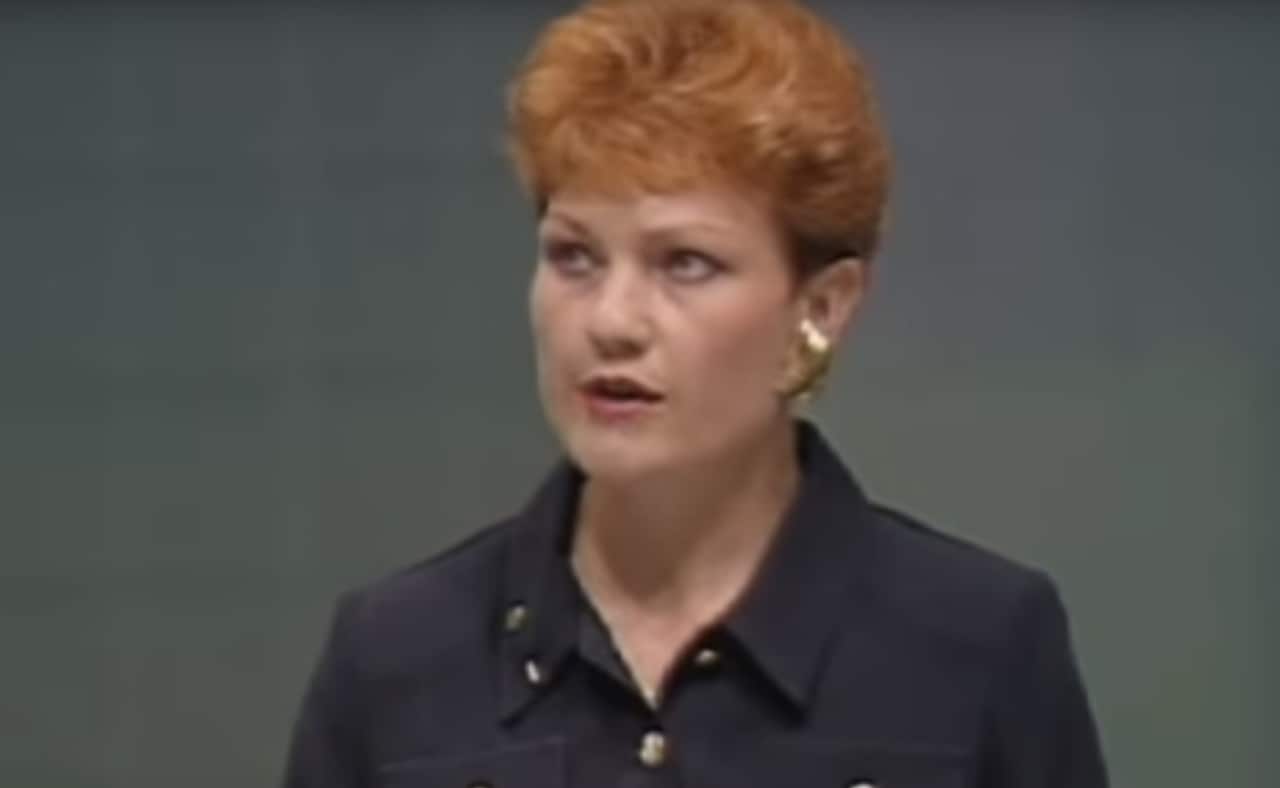 Pauline Hanson delivers her maiden speech in 1996.