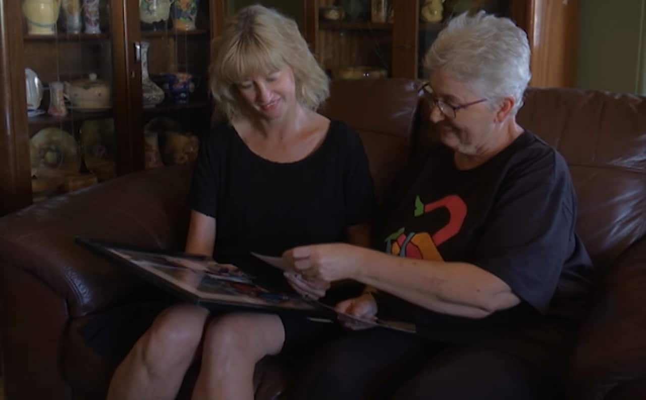 Sarah Sutton and her mother.