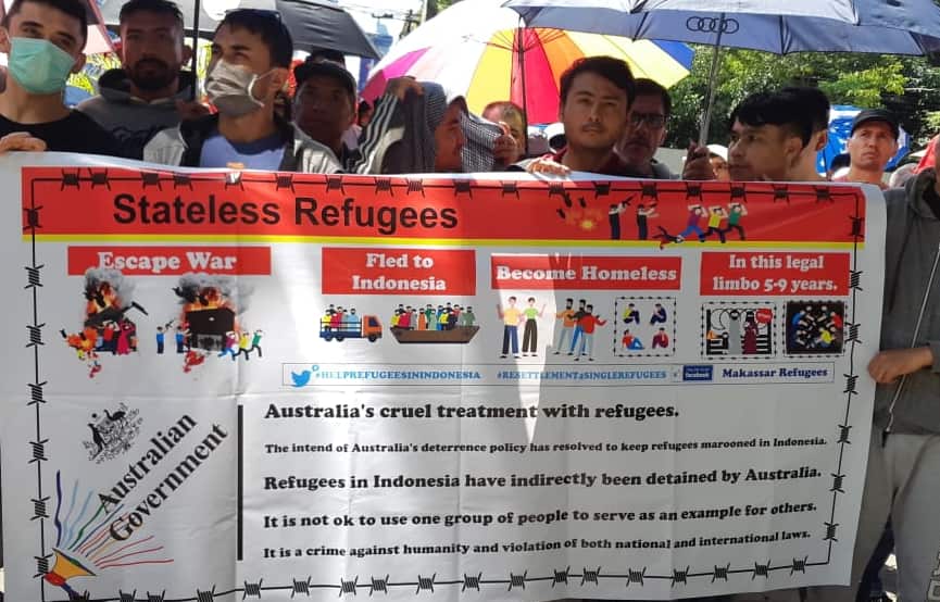 The protest at Makassar.