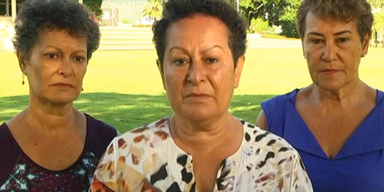 Catherine Bird (centre) and her sisters appear on Sky News.