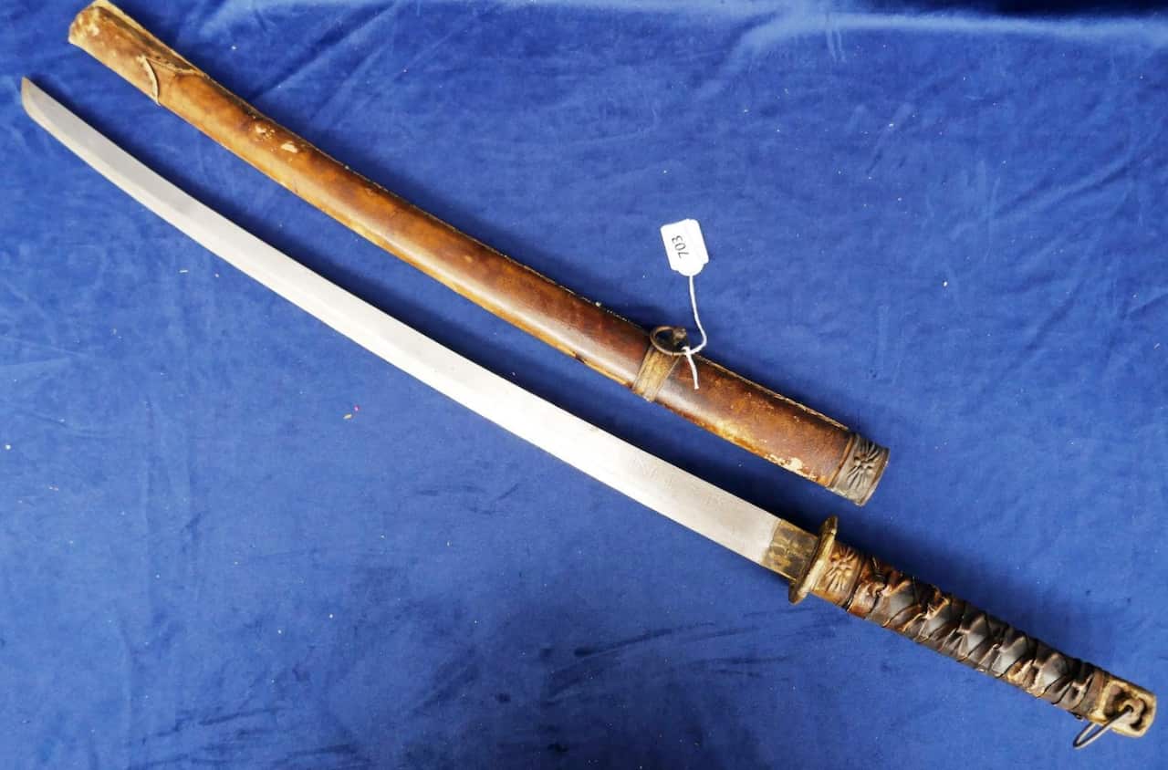 A "Japanese WW2 era katana sword" remains on sale.