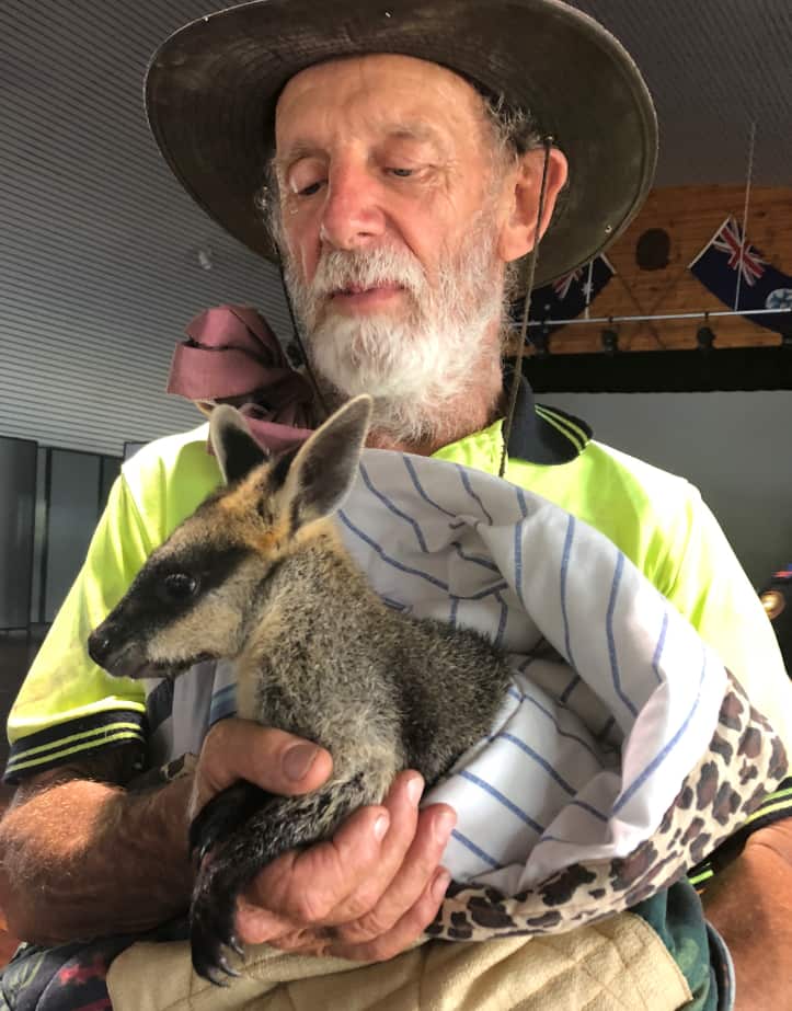 Terry Western and his swamp wallaby.