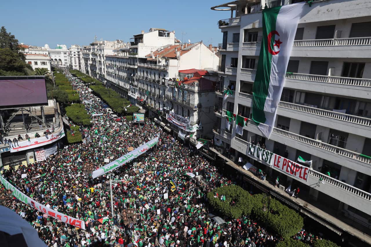 Algerians protest against President Abdelaziz Bouteflika in Algiers, Algeria, 29 March 2019.