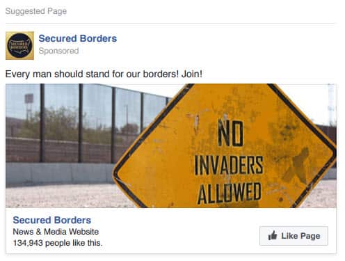 One of the ads released by US lawmakers.