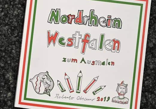 The front cover of the colouring book