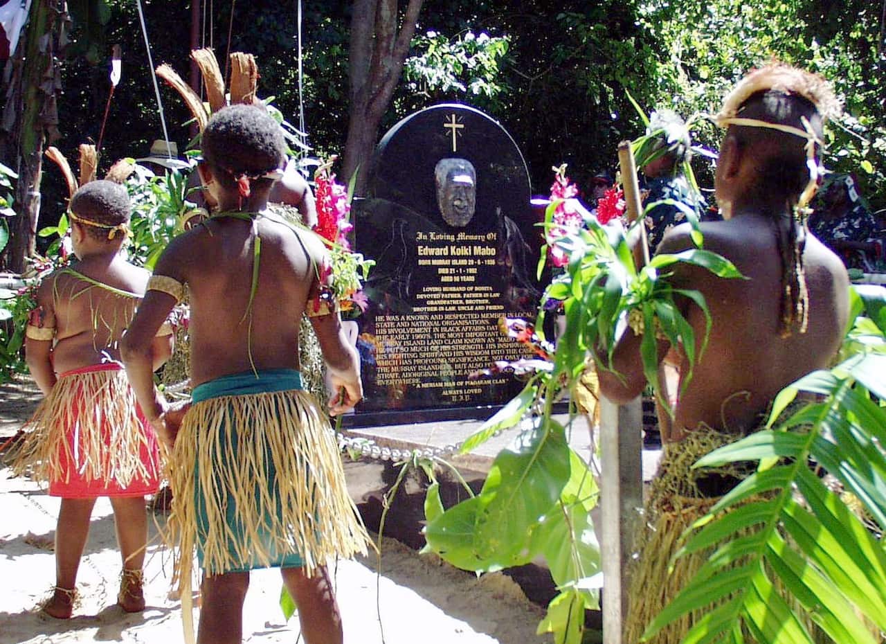 Eddie Mabo's grave on Mer Island in the Torres Strait.