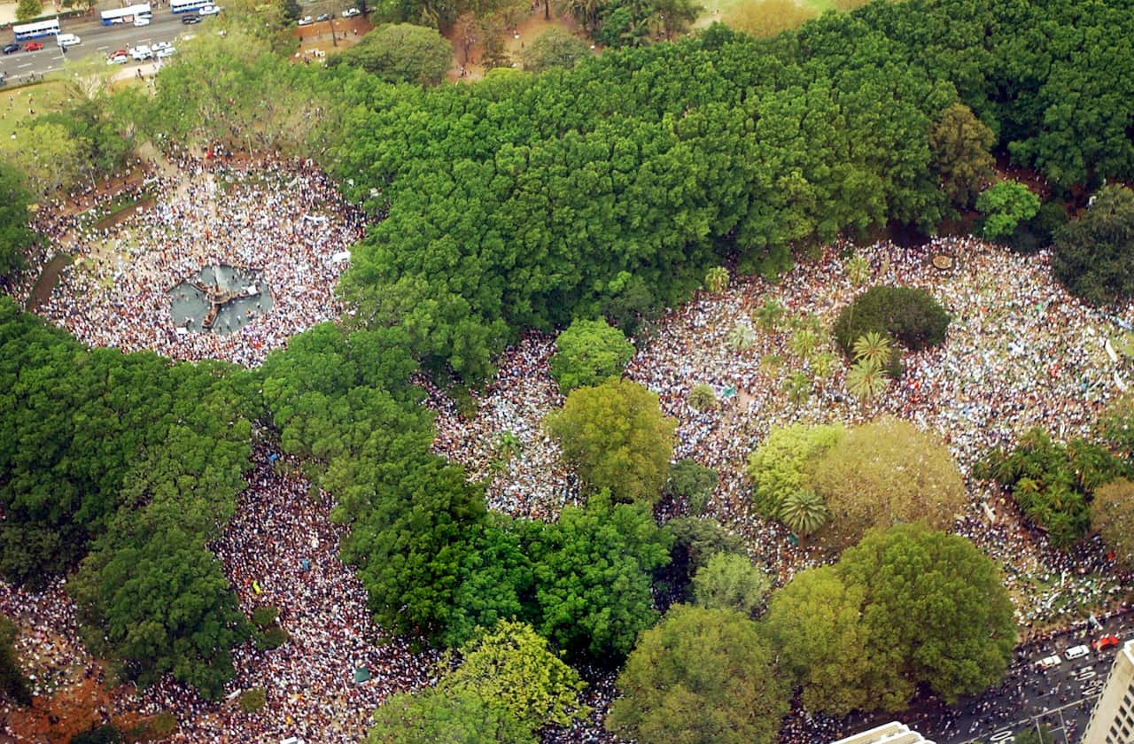 An estimated 250 000 protesters marched through Sydney's CBD on 16 February, 2003, against Australia's involvement in Iraq.