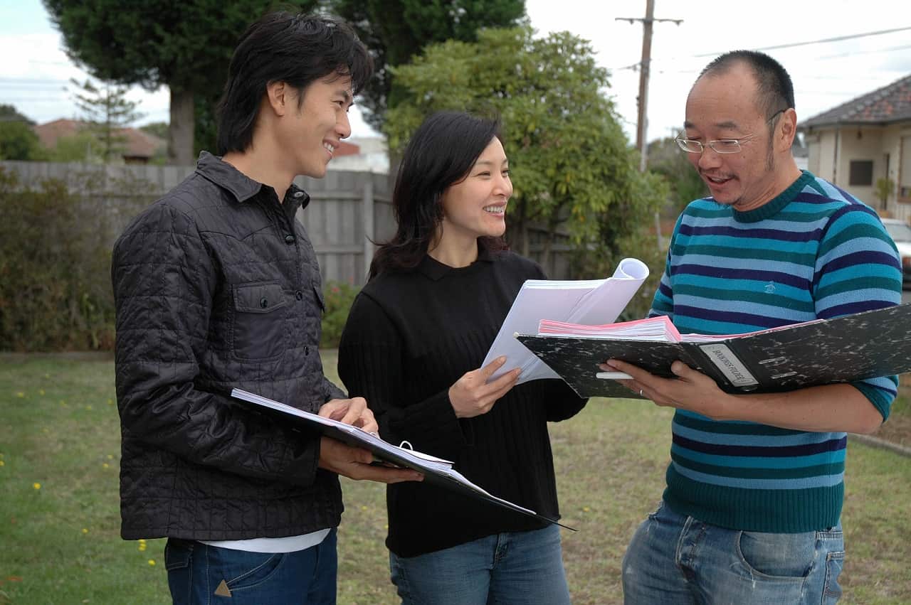 Tony Ayres on the set of The Home Song Stories.
