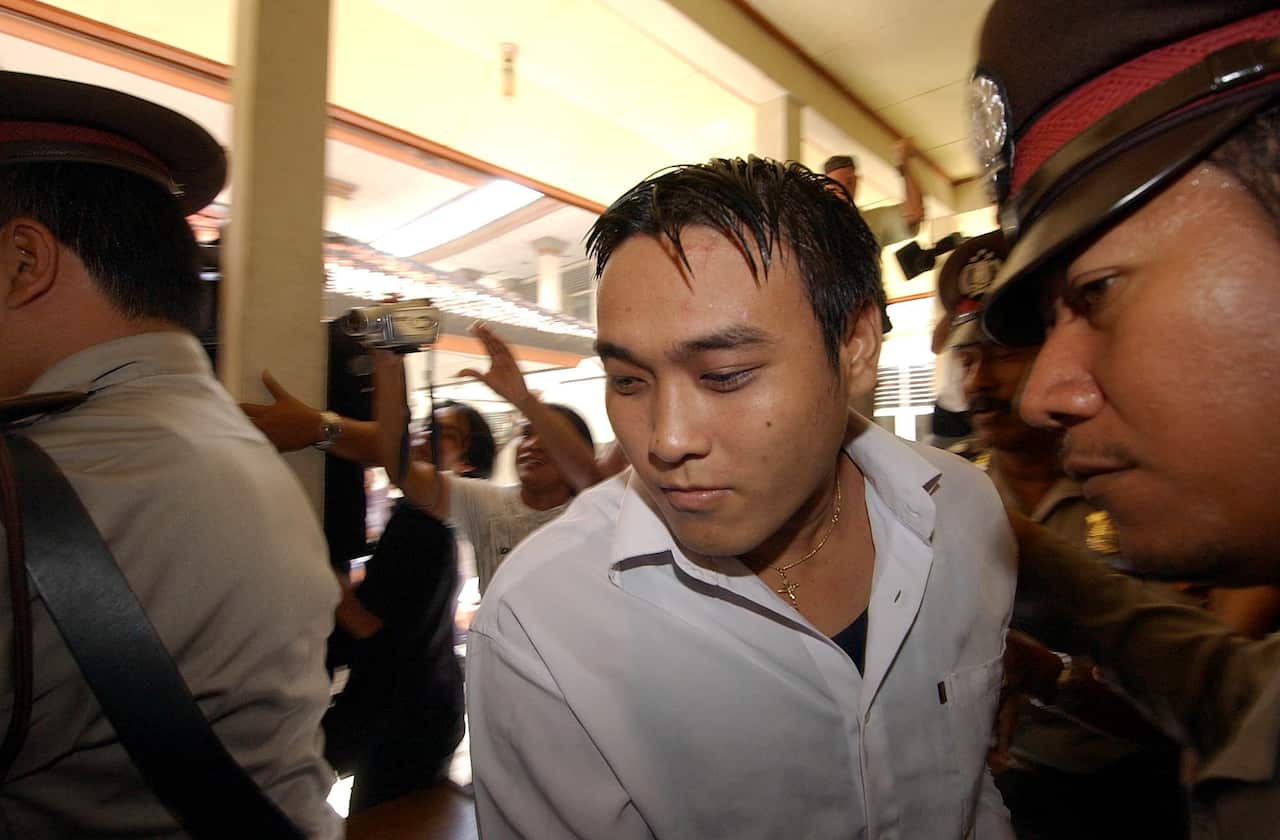 Tan Duc Thanh Nguyen at Denpasar Court before he is sentenced to life for heroin trafficking in Denpasar, Bali, Wednesday, Feb. 15, 2006. (AAP Image/Mick Tsikas)